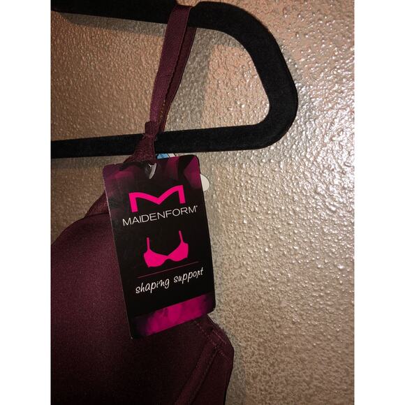 Maidenform Shaping Support Style #P09714 38C Dark Burgundy Purple Lace Bra - Picture 4 of 8